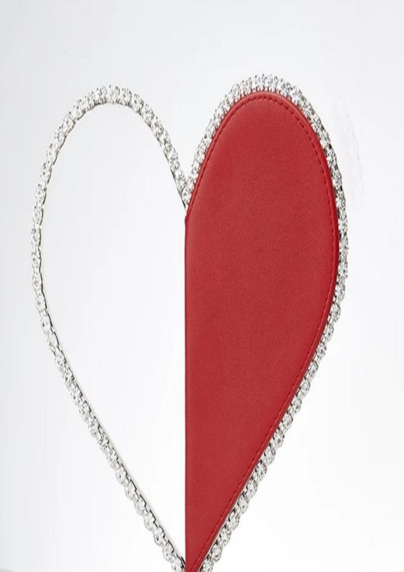 Chic Diamond Red Heart Diamond Clutch - GlamLusH Boutique 