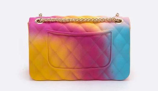 CHANEL Calfskin Quilted Medium Rainbow Double Flap Multicolor 1295724 |  FASHIONPHILE