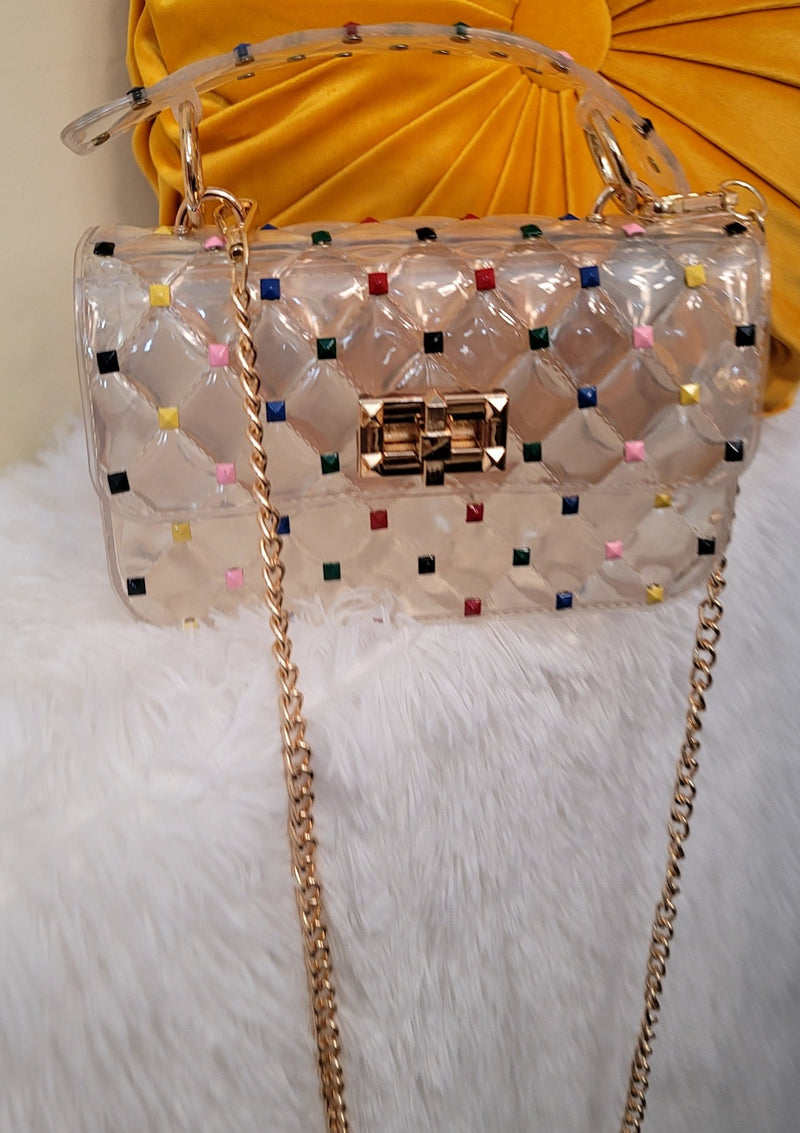 Multi Color Studded Jelly Clutch - GlamLusH Boutique 