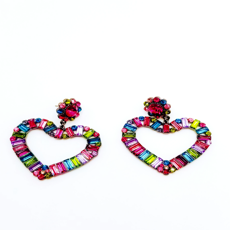 Heart Pearl Rhinestone Earrings - GlamLusH Boutique 