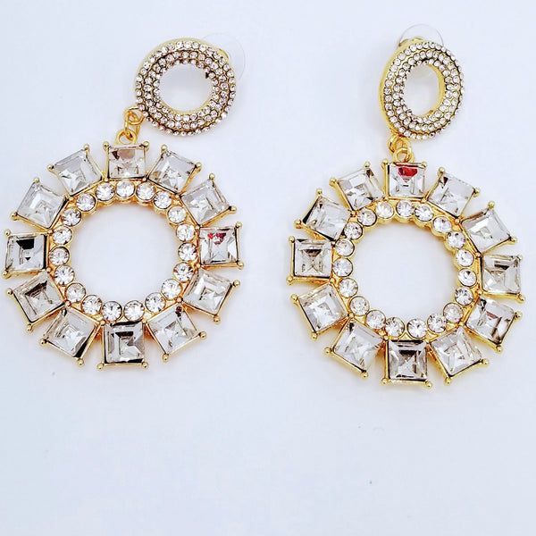 Rhinestone Drop Earrings - GlamLusH Boutique 