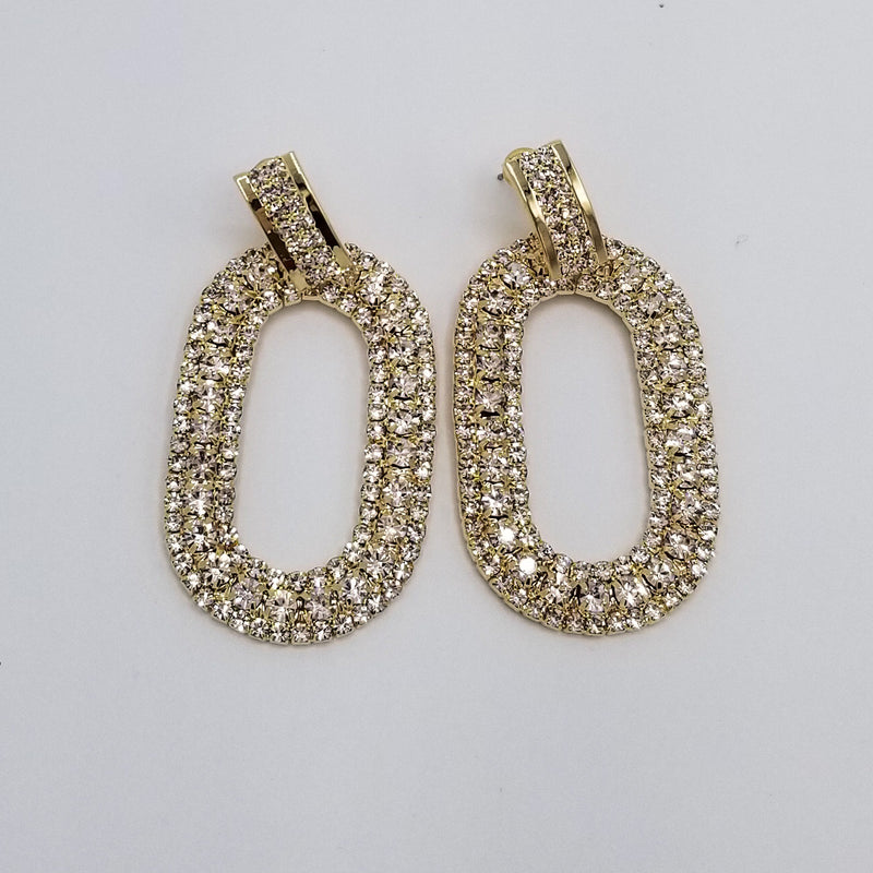 Long Oval Drop Earrings - GlamLusH Boutique 