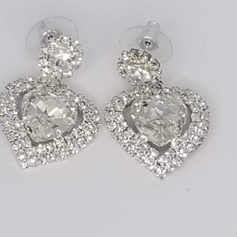 Heart Shape Rhinestone Earring - GlamLusH Boutique 