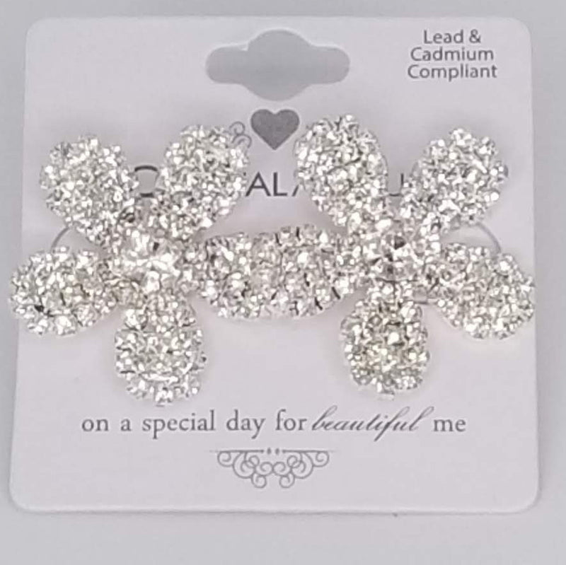 Luxury Rhinestone Flower Earrings - GlamLusH Boutique 