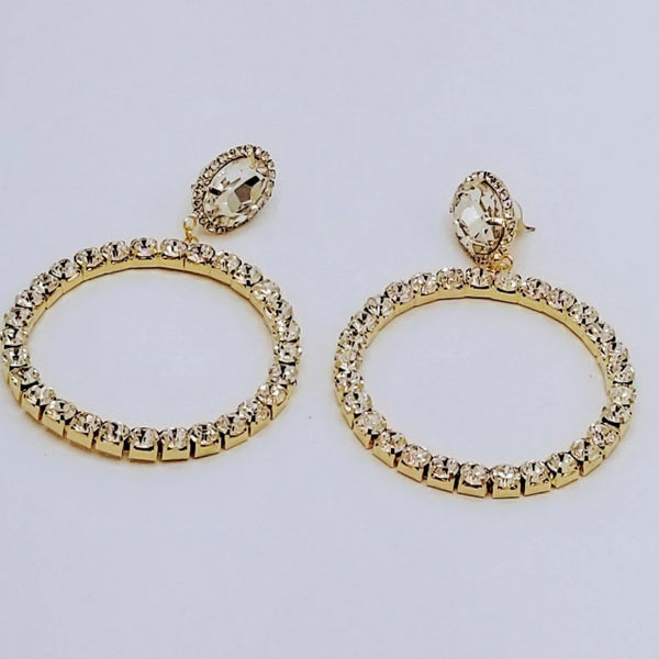 Round Rhinestone Earrings - GlamLusH Boutique 