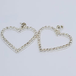 Rhinestone Heart Earrings - GlamLusH Boutique 