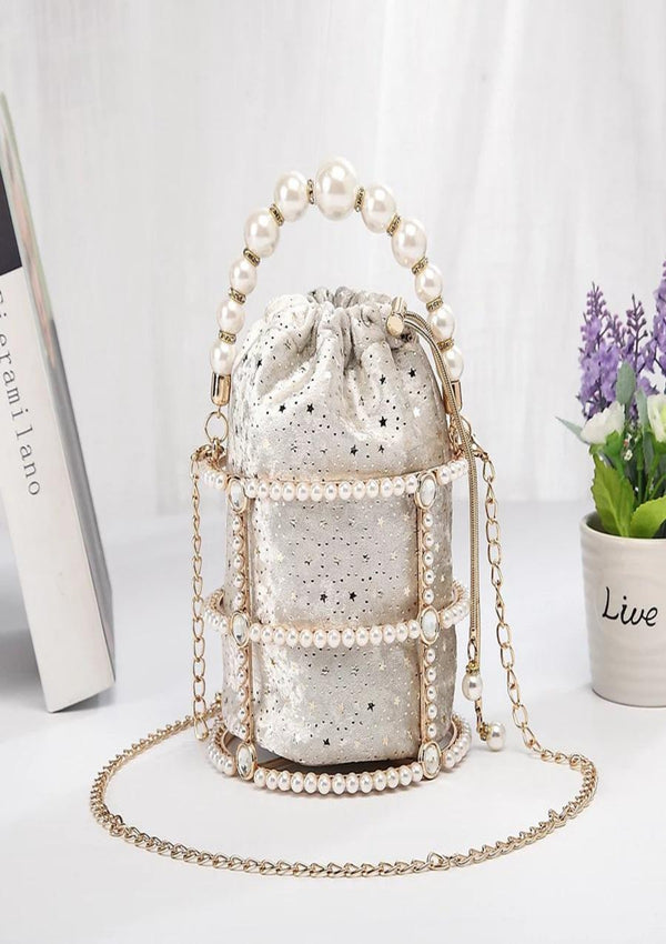 Im going Places Beaded Pearl  Bag - GlamLusH Boutique 
