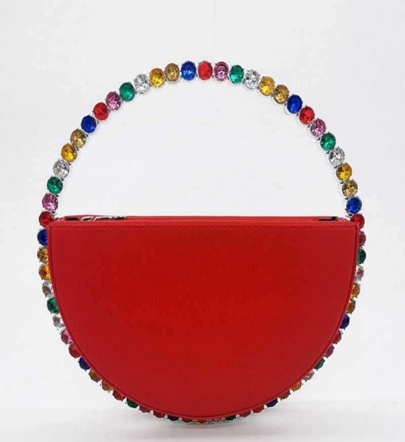 Multi-Color Diamond Circular Clutch Bag - GlamLusH Boutique 