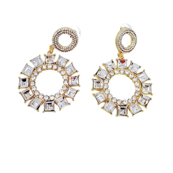 Rhinestone Drop Earrings - GlamLusH Boutique 