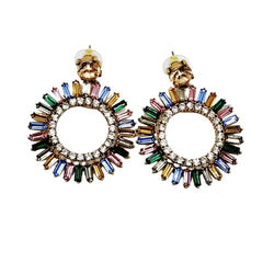 Circle Rhinestone Post Earrings - GlamLusH Boutique 