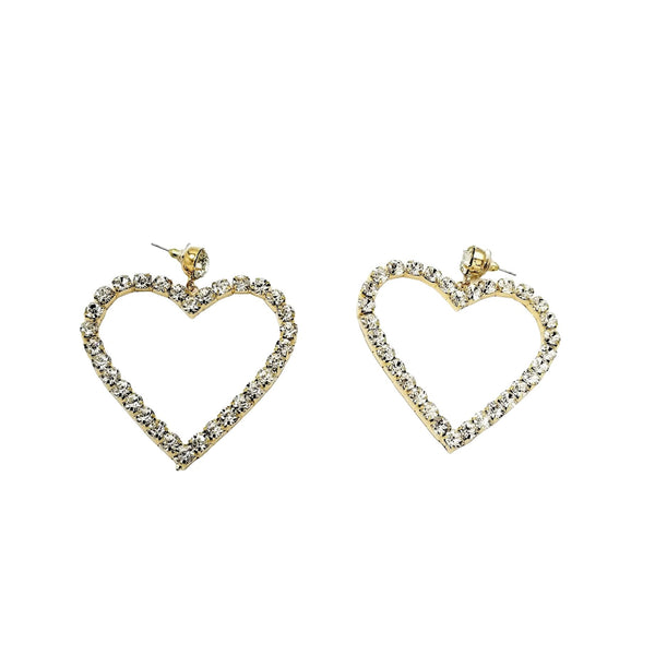 Gold Heart Drop Earrings - GlamLusH Boutique 