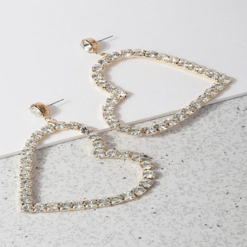 Gold Heart Drop Earrings - GlamLusH Boutique 